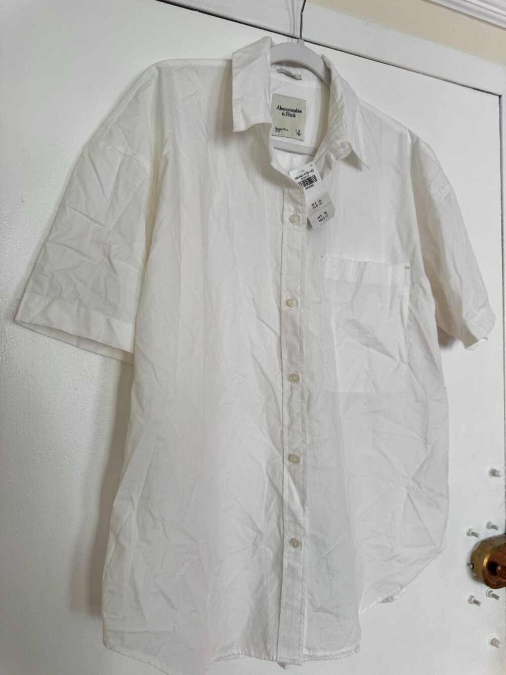 NWT A&F Oversized Short Sleeve Button Down